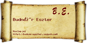 Budnár Eszter névjegykártya